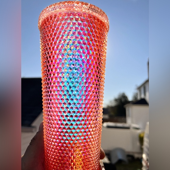 Starbucks Inspired 24oz Coral Bling Studded Tumbler - Picture 7 of 11